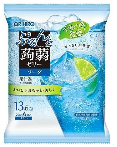Желе конняку Orihiro со вкусом освежающего содового напитка 6 шт 120 гр