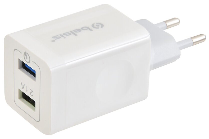 Сетевое зарядное устройство Belsis, 2хUSB, 3.6 А, QC 3.0, белое