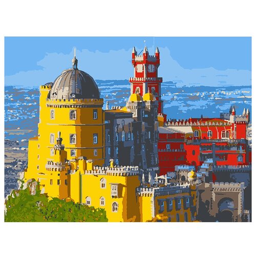 фото Lori набор для раскрашивания по номерам (на картоне) 40 х 30 см дворец над синтрой ркн/ф-286 1 шт.