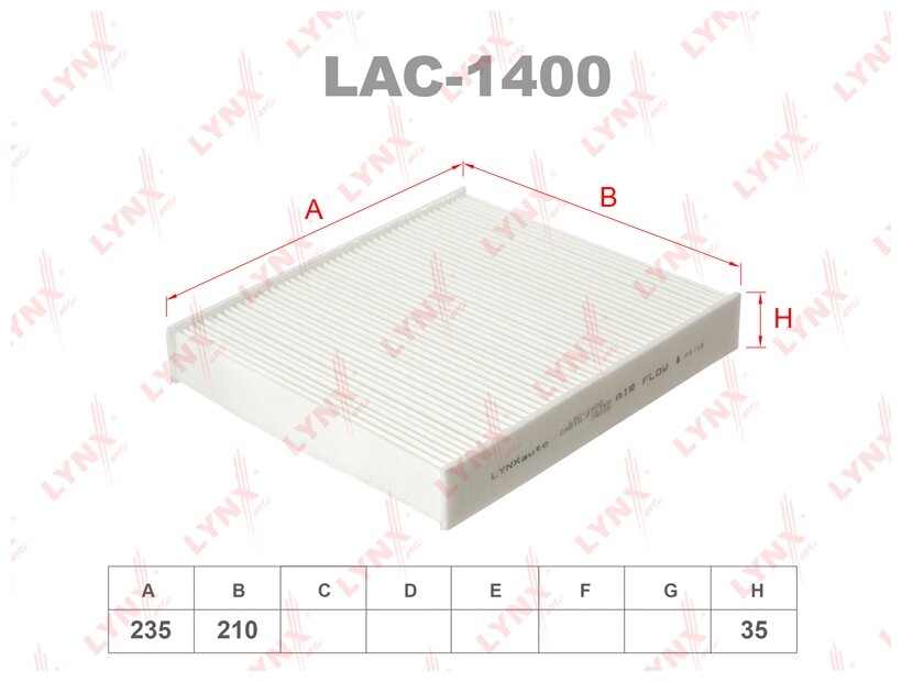 Салонный фильтр LYNXauto LAC-1400