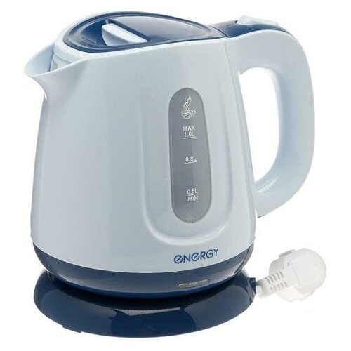 Чайник электрический ENERGY E-234 пластик 1 л 1100 Вт бело-синий 182300₽