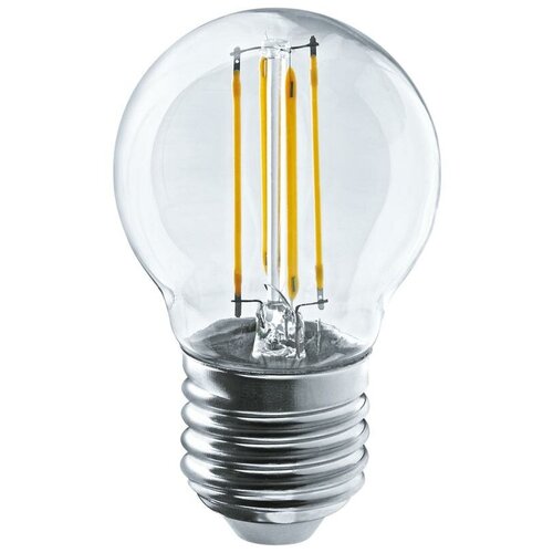 Лампа светодиодная филаментная 80 881 OLL-F-G45-08-230-4K-E27 8Вт шар прозрачная 4000К нейтр. бел. E27 800лм 220-240В | код 80881 | онлайт (10шт. в упак.)