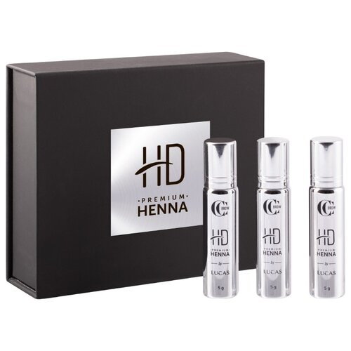 CC Brow Набор для окрашивания бровей HD Premium henna, Brunette henna expert хна для бровей classic brown банка 3 гр