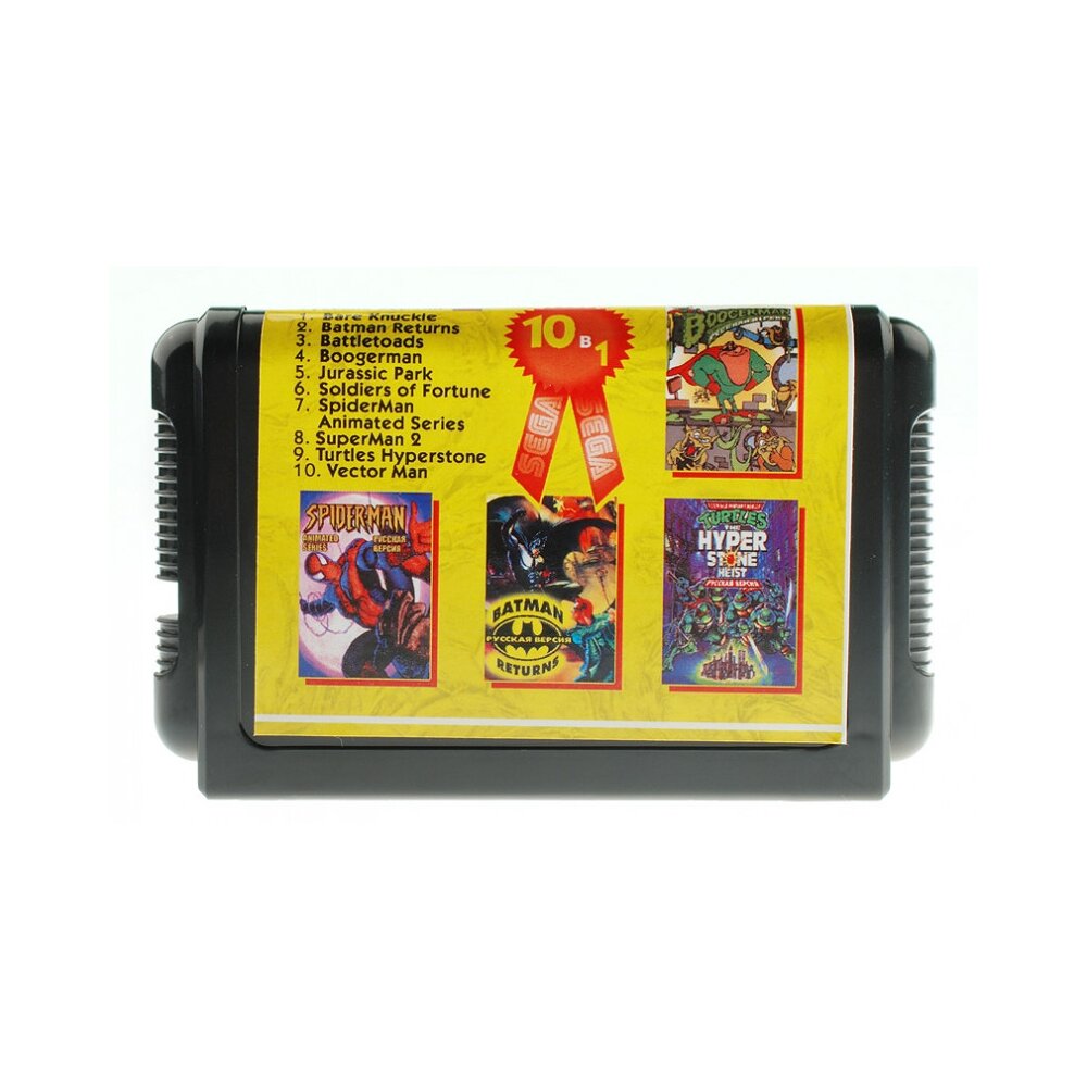 Игровой картридж Sega 10in1 Bs1001(BareKn+BatmanR+...) (рус)SK
