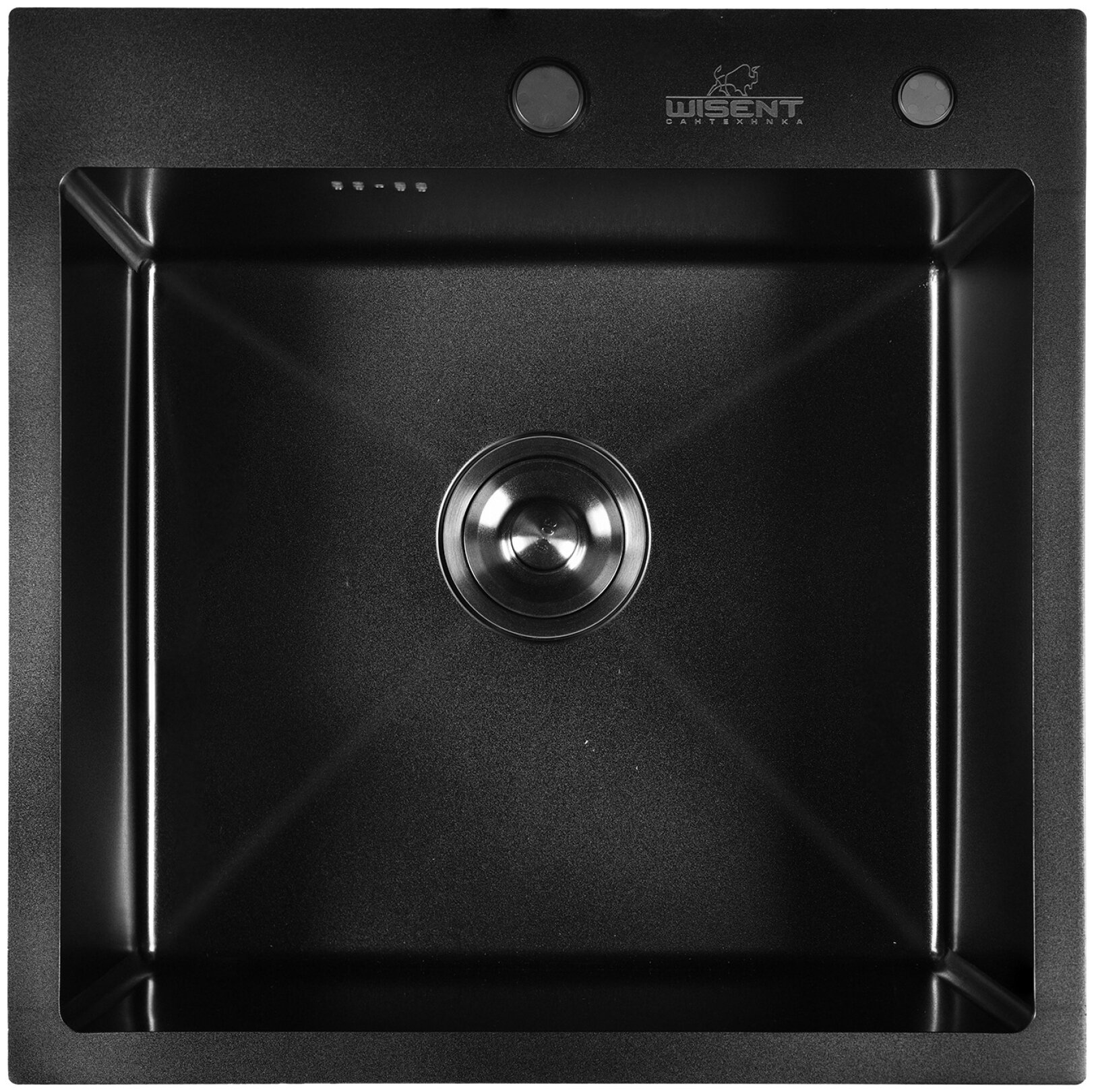 Комплект кухонная мойка из нержавеющей стали WISENT WX 5050B с PVD покрытием (50х50см) с коландером и дозатором. - фотография № 16