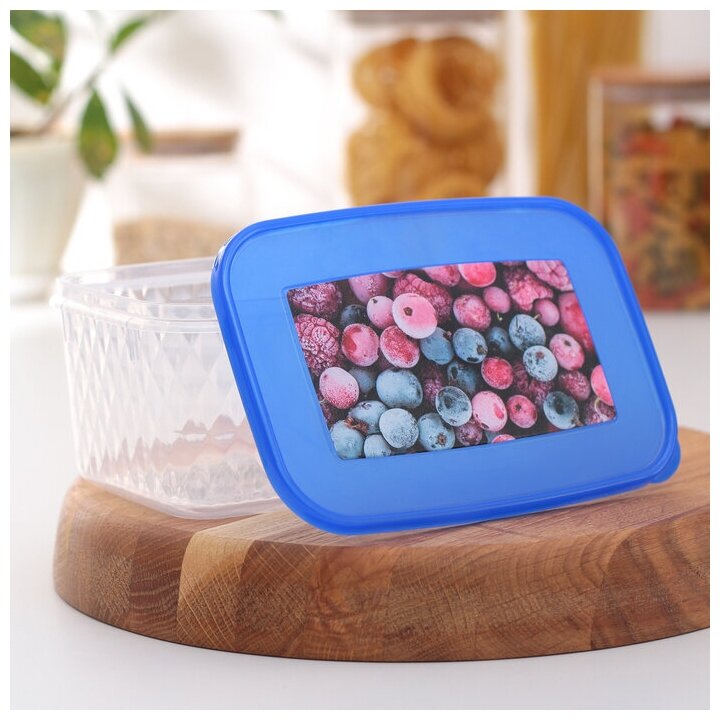 Контейнер для замораживания и хранения продуктов phibo «Кристалл», 1,3 л, с декором, цвет микс - фотография № 2