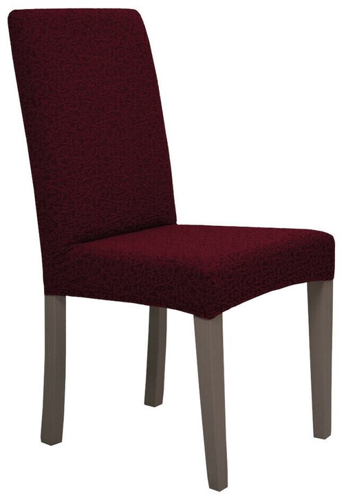 Чехлы на стулья со спинкой Жаккард, цвет Бордовый