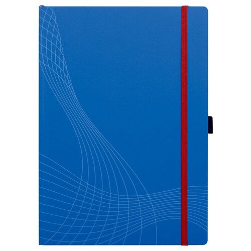 Блокнот Avery Zweckform Notizio, A4, 80стр, в клеточку, прошитый, фиксирующая резинка, мягкая обложка, синий [7045]