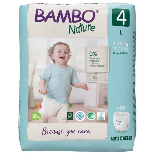 Подгузники-трусики BAMBO NATURE 4 (7-14 кг), 20 шт.