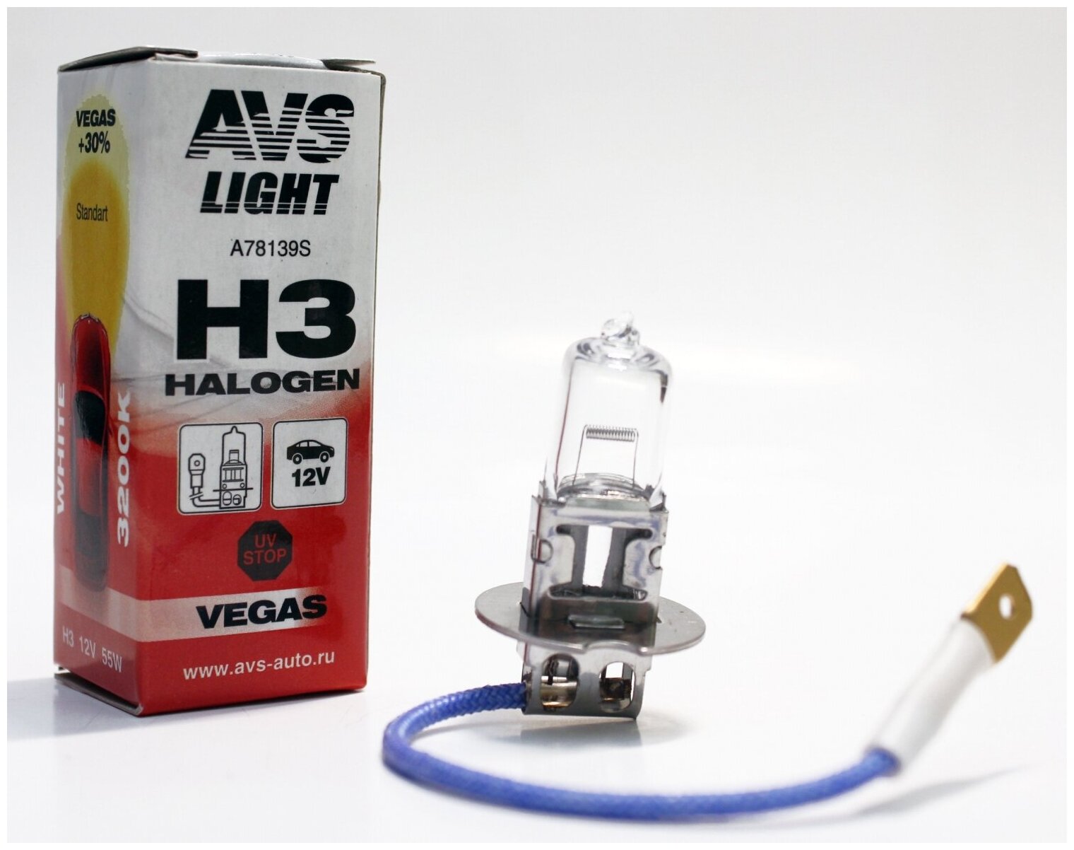 Лампа галогенная AVS Vegas H3.12V.55W (1 шт.)