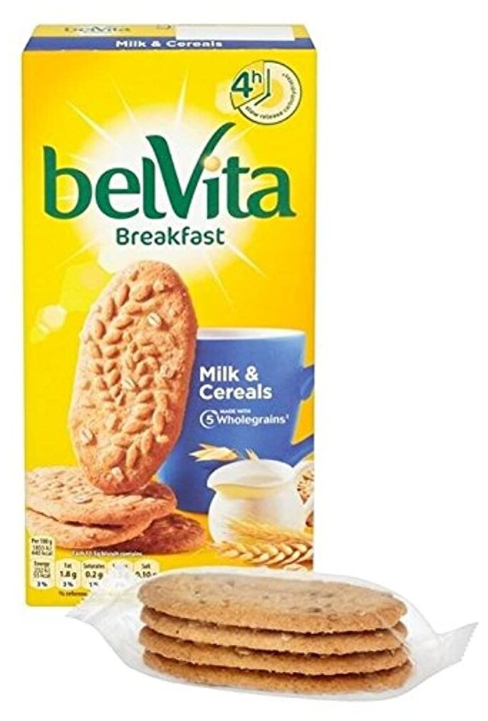 BelVita утреннее Печенье мультизлаковое витаминизированное со злаковыми хлопьями, 5 индивидуальных упаковок, 225Г - фотография № 10