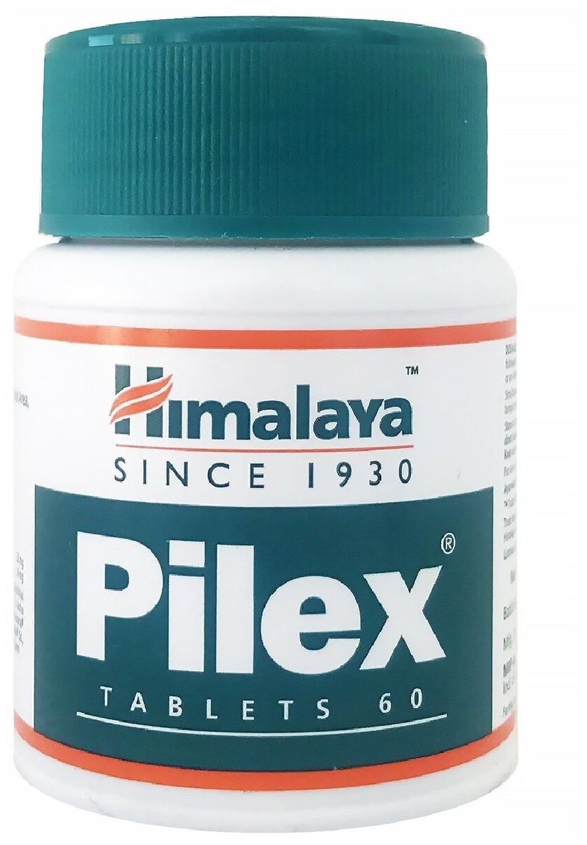 Таблетки Пайлекс Хималая Хербалс (Pilex Himalaya Herbals ) для здоровья прямой кишки и укрепления сосудов, 2х60 таб.