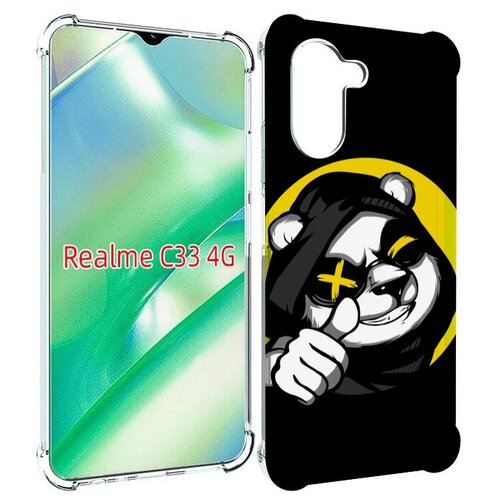 Чехол MyPads крутая пандочка ок для Realme C33 4G задняя-панель-накладка-бампер