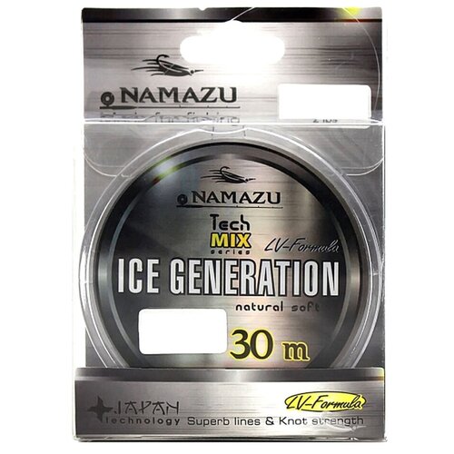 фото Леска namazu "ice generation", l-30 м, d-0,18 мм, test-2,59 кг, прозрачная/10/400/