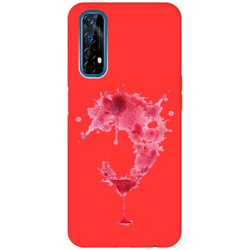 Матовый чехол Cocktail Splash для realme 7 / Рилми 7 с 3D эффектом красный матовый чехол cocktail splash для realme 7 рилми 7 с 3d эффектом красный