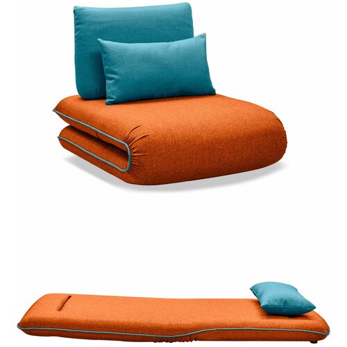 фото Кресло-кровать justin-1, оранжевый/бирюзовый imodern