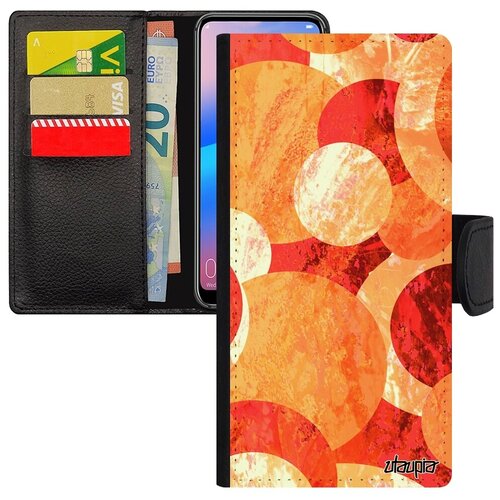 фото Модный чехол книжка для смарфона // samsung galaxy a50 // "планеты" кольцо круги, utaupia, оранжевый