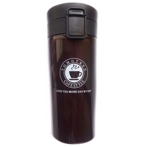 Термокружка Cafe Style для кофе и чая из нержавеющей стали 500 мл TATImarket (цвет черный)