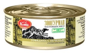 Зоогурман Консервы для собак Мясное Ассорти Говядина с печенью 0324, 0,350 кг