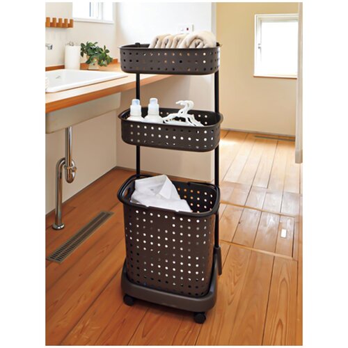 Этажерка на колесиках 3 корзины 35*45*109 см JEJ