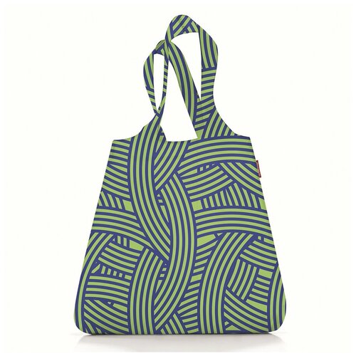 фото Сумка складная mini maxi shopper zebra green, reisenthel, белый/зеленый, арт: at0033g at0033g