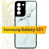 Стеклянный чехол для Samsung Galaxy S21 / Чехол для Самсунг Галакси Эс 21 Mix glass (Мрамор) - изображение