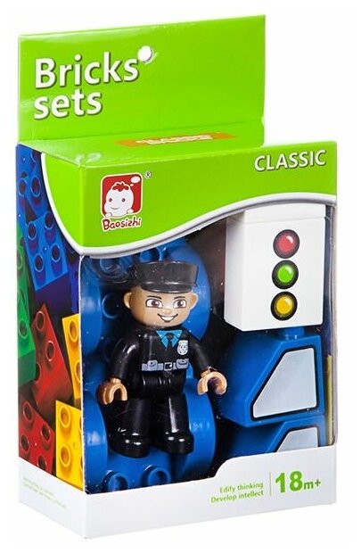 Конструктор Bricks sets. Дорожная полиция, крупные детали Bondibon - фото №1