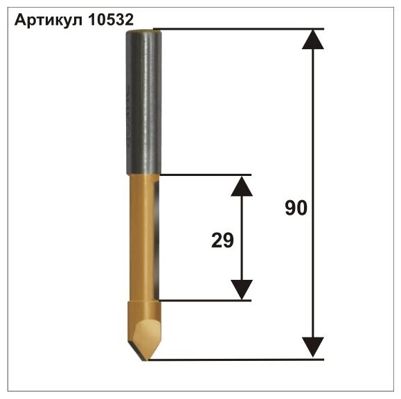 10532 Фреза кромочная прямая (12х29 мм; хвостовик 12 мм) Энкор