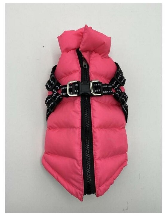 Куртка для собак со светоотражающей шлейкой, размер 8 (ДС 23 см, ОГ 30, ОШ 22 см), красная 6968401