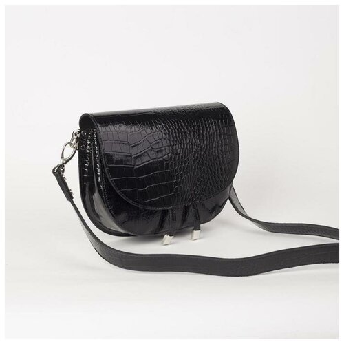 фото Сумка женская, отдел на клапане, наружный карман, цвет чёрный suffle