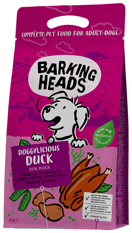 BARKING HEADS Восхитительная утка беззерновой для взрослых собак всех пород с уткой и бататом (2 кг)