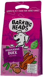 Сухой корм для собак Barking Heads Восхитительная утка, беззерновой, утка, со сладким картофелем, с горошком, с травами 2 кг
