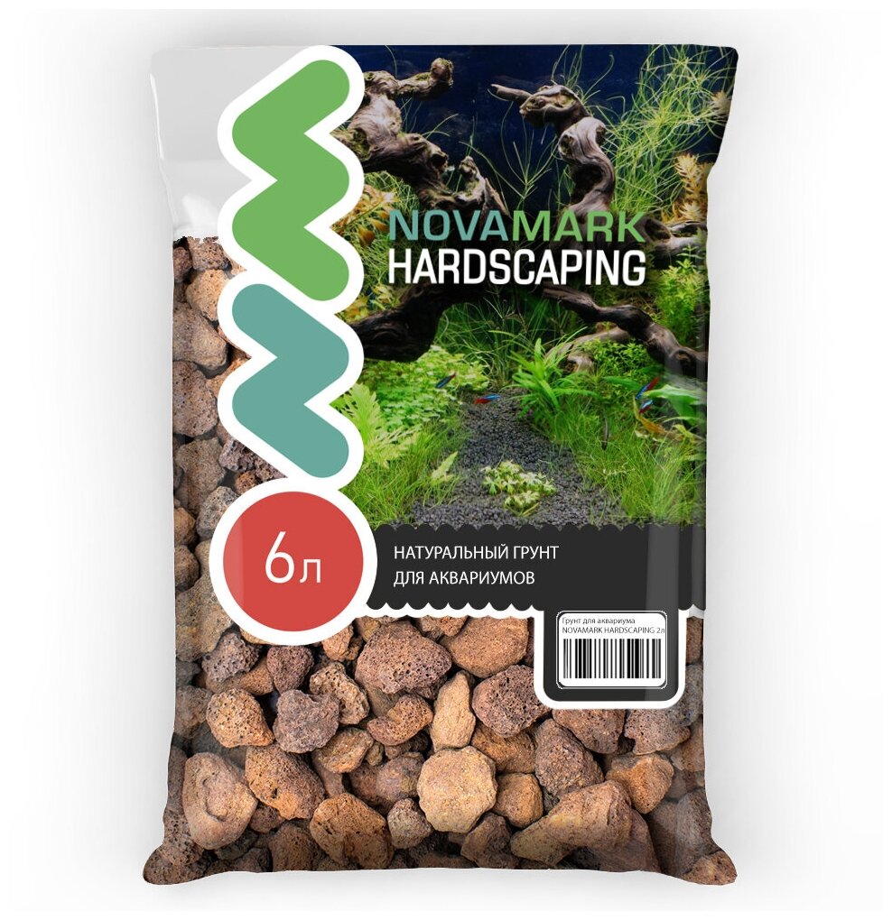 Грунт для аквариума NOVAMARK HARDSCAPING Лавовая крошка 12-18 мм (Premium Lava XXL) 6л