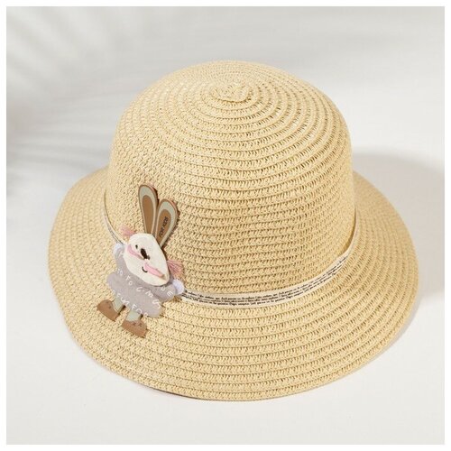 Шляпа для девочки MINAKU Зайка, цвет молочный, р-р 52 , 1 шт.