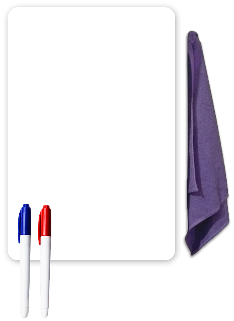 Магнитная маркерная доска Doski4you малая на холодильник для рисования записей заметок + маркеры/ whiteboard