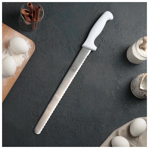 Нож для бисквита, крупные зубчики, ручка пластик, рабочая поверхность 30 см (12