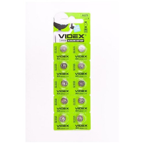 Батарейки VIDEX AG9 (10 шт.) ycdc 20pcs 1 55v battery ag9 lr936 394 sr936sw 194 v394 alkaline button coin cell batteries single use for watch remote toy