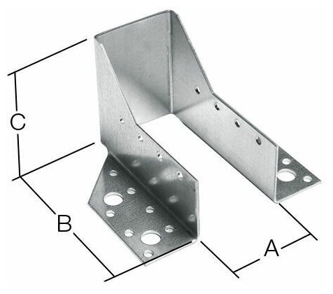 фото Опора бруса раскрытая 51х135х76 мм OBR Z белый цинк STARFIX (SMP-62133-1)