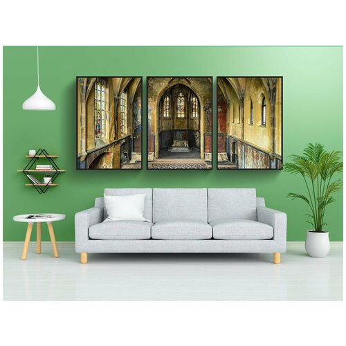 фото Набор модулных постеров для интерьера "церковь, часовня, потерянные места" 60x90 см. в тубусе, без рамки lotsprints