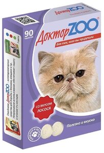 Фото Добавка в корм Доктор ZOO для кошек Со вкусом лосося и биотином
