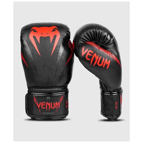 Боксерские перчатки Venum Impact Black/Red (10 унций)