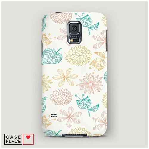 фото Чехол пластиковый samsung galaxy s5 ажурные листья case place