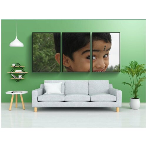 фото Набор модулных постеров для интерьера "малышка, индийская девушка, девочка" 60x90 см. в тубусе, без рамки lotsprints