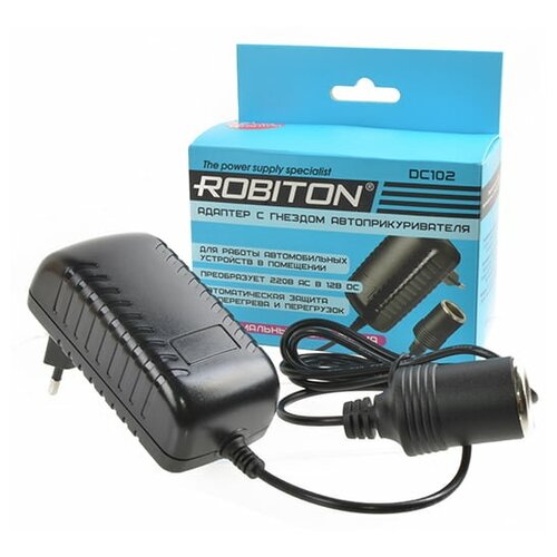 фото Адаптер/блок питания robiton dc102 4000ма с гнездом автоприкуривателя bl1, 1шт