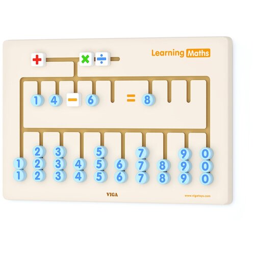 viga бизиборд математика ментальная арифметика 50675 Развивающая игрушка Viga Toys 50675 бизиборд счеты (математика) (дерево)