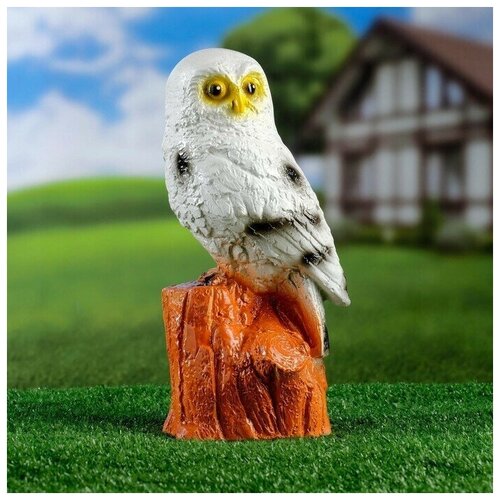 Садовая фигура Сова на пне полярная 28см 2196₽