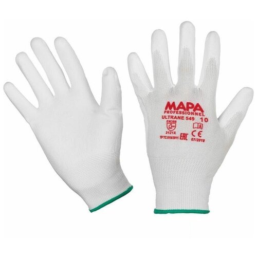 фото Перчатки защитные нейлоновые mapa ultrane 549, c полиуретановым покрытием, размер 10 (xl), 1 пара mapa professional