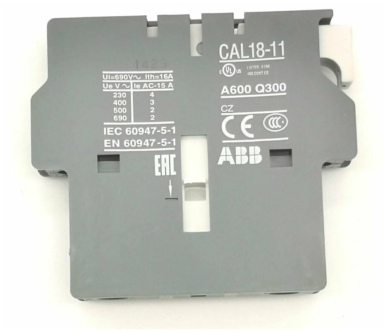 1SFN010720R1011 Контактный блок CAL-18-11 боковой 1HO1НЗ для контакторов А(F)95- АF1650 ABB - фото №3