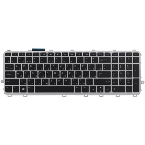 Клавиатура для ноутбука HP ENVY 15-j000, 17-j000 черная, рамка серебряная, с подсветкой клавиатура для ноутбука hp envy 15 j000 17 j000 черная с рамкой с подсветкой