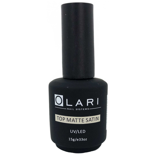 OLARI Верхнее покрытие Top Matte Satin, прозрачный, 15 г топ для гель лака uno matte матовый 15 мл